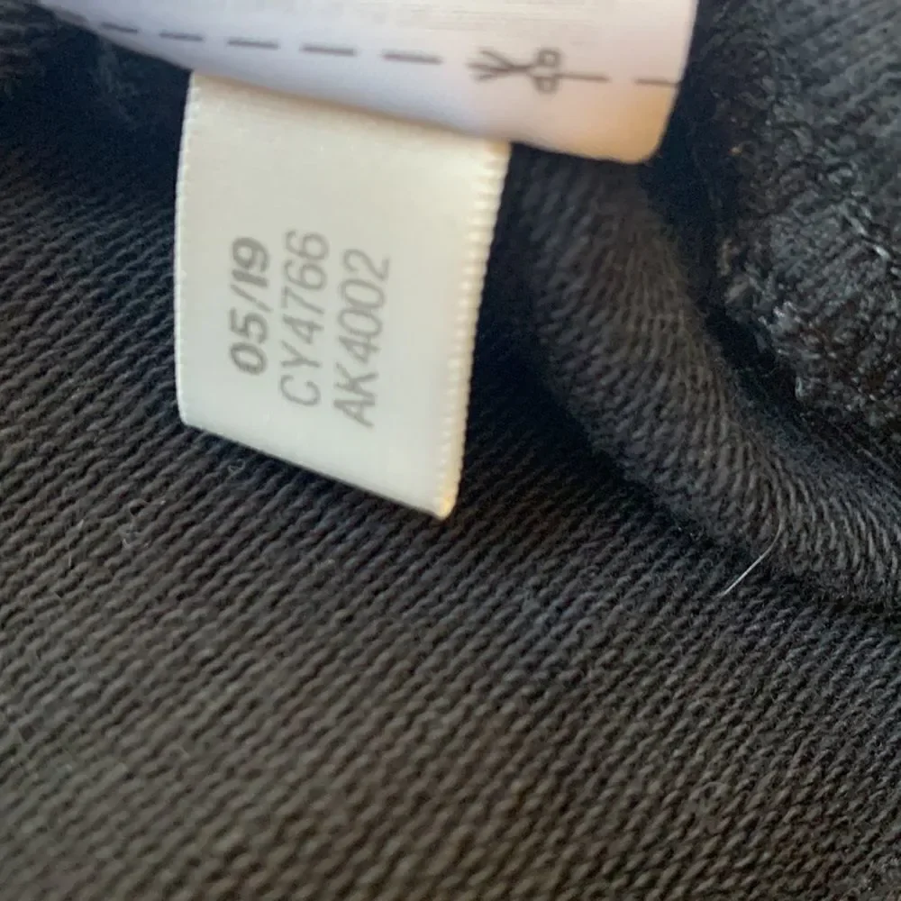 Adidas Crop Hooded Sweatshirt black with 3 stripes size small